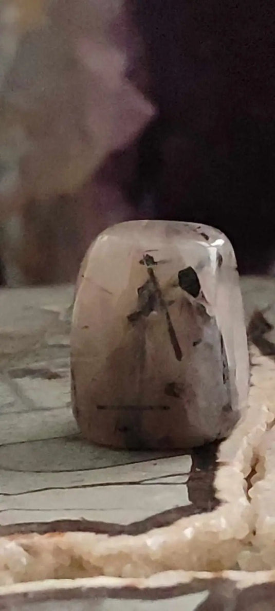 Quartz à inclusions de Tourmaline Brésil pierre roulée Grade A++++ Quartz à inclusions de Tourmaline