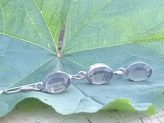 Quartz fumé parure Grade A ++++ montée sur argent 925 (Fourni avec cordon) Quartz fumé parure