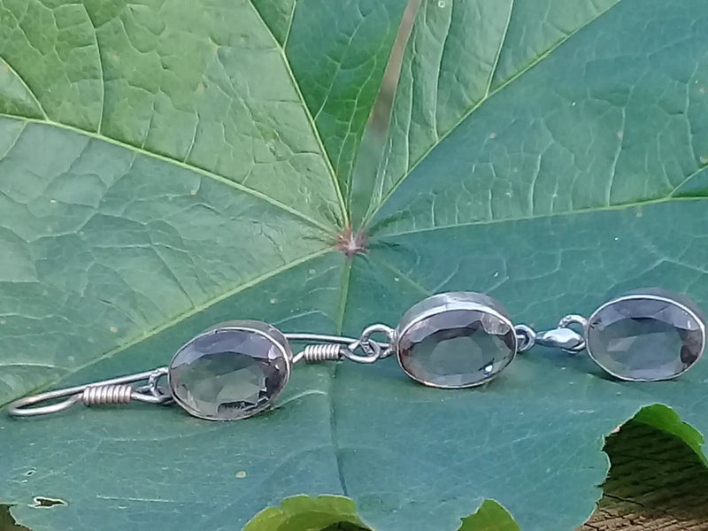 Chargez l'image dans la visionneuse de la galerie, Quartz fumé parure Grade A ++++ montée sur argent 925 (Fourni avec cordon) Quartz fumé parure
