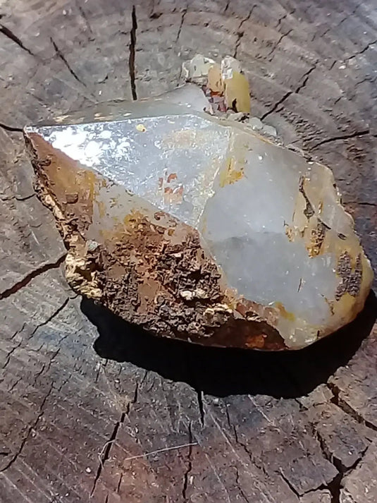 Quartz Green Ridges Clear Iron-Coated Grade A ++++ (Très Rare) 5 x 5 x 2,5cm Quartz Green Ridge Clear Iron-Coated