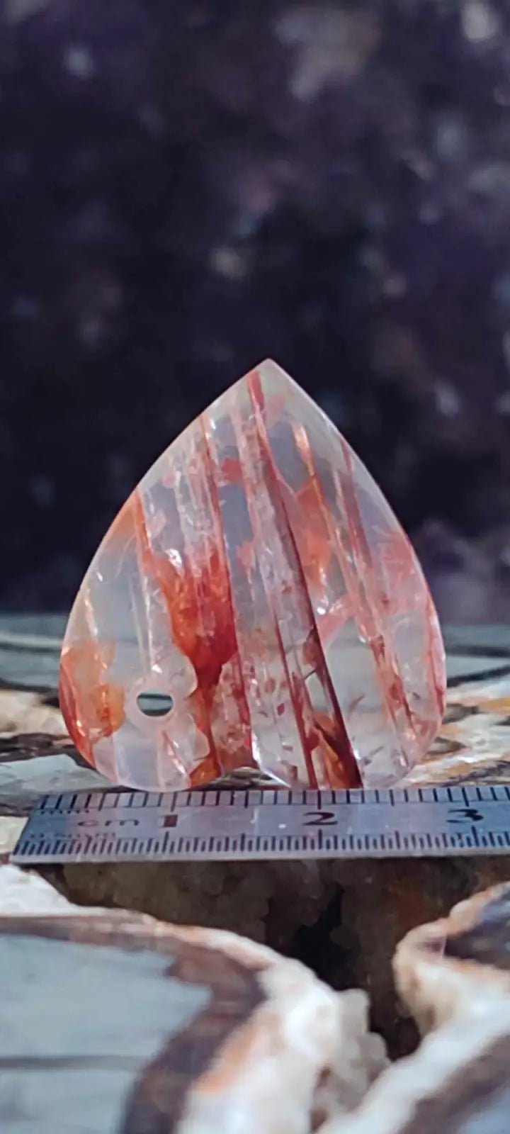 Load image into Gallery viewer, Quartz Hématoïde guérisseur du Brésil médiator Grade A++++ Quartz Hématoïde guérisseur médiator
