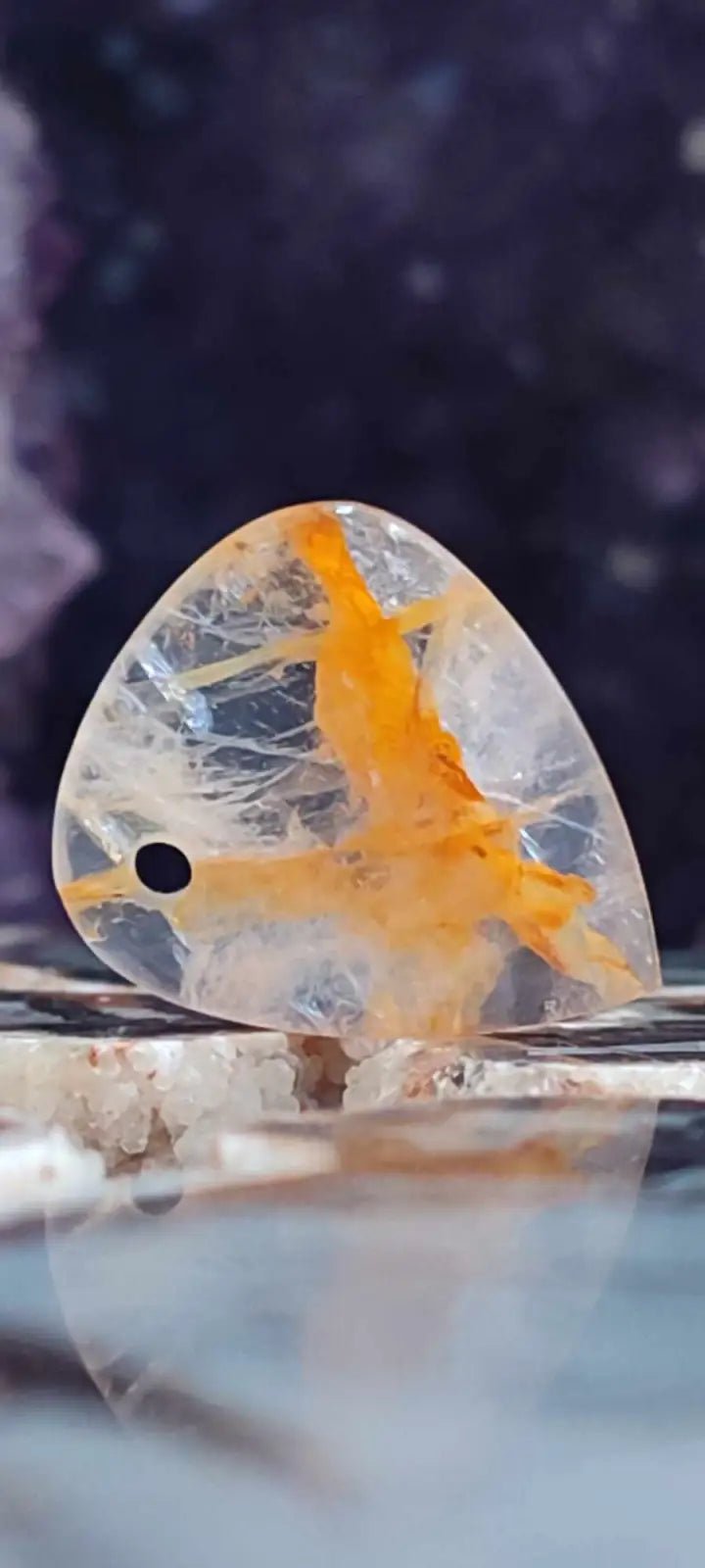 Load image into Gallery viewer, Quartz Hématoïde guérisseur du Brésil médiator Grade A++++ Quartz Hématoïde guérisseur médiator
