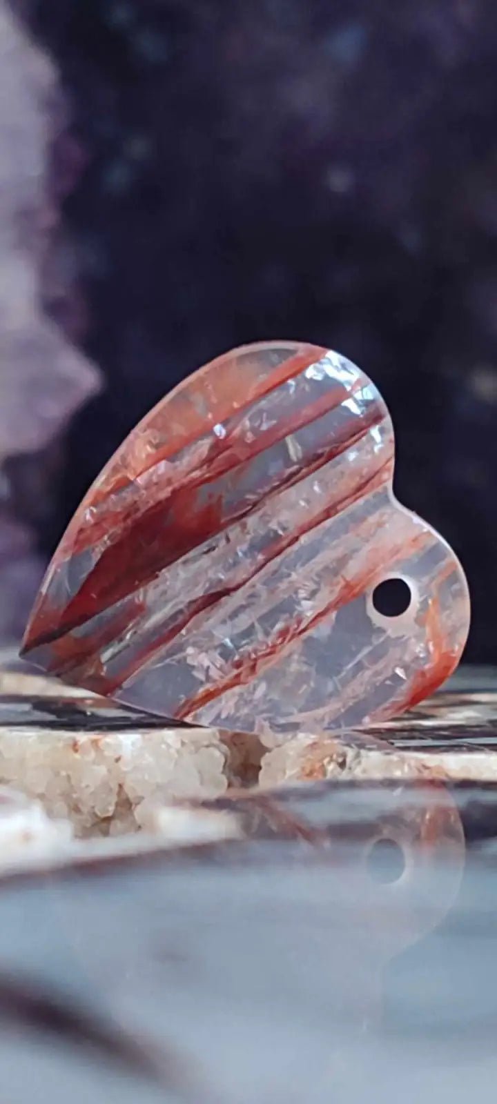 Load image into Gallery viewer, Quartz Hématoïde guérisseur du Brésil médiator Grade A++++ Quartz Hématoïde guérisseur médiator
