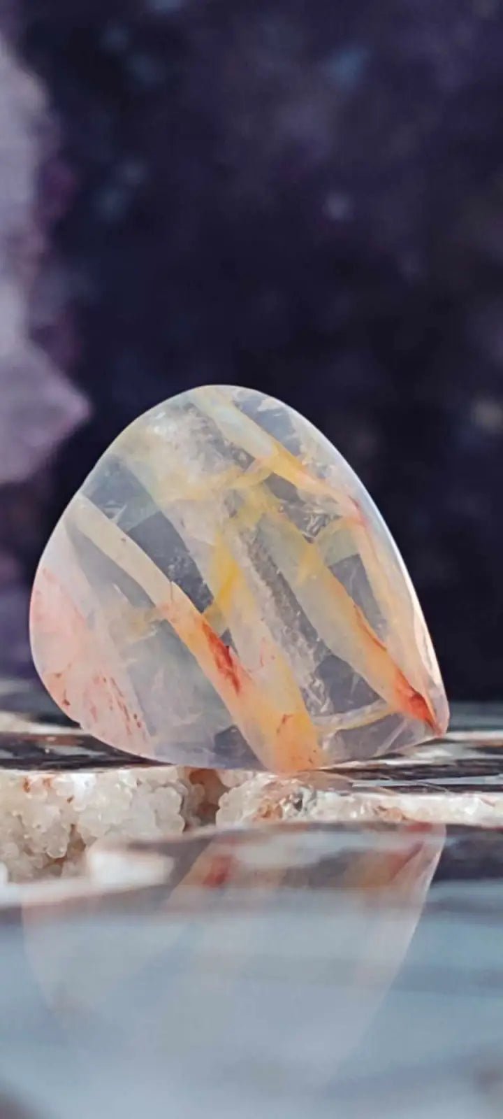 Load image into Gallery viewer, Quartz Hématoïde guérisseur du Brésil médiator Grade A++++ Quartz Hématoïde guérisseur médiator
