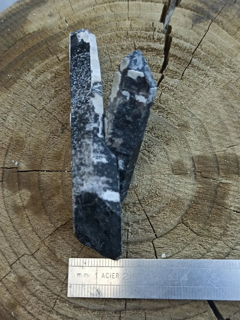 Load image into Gallery viewer, Quartz noir de Mongolie pointe brute Grade A++++ ’RARE’ Quartz noir de Mongolie
