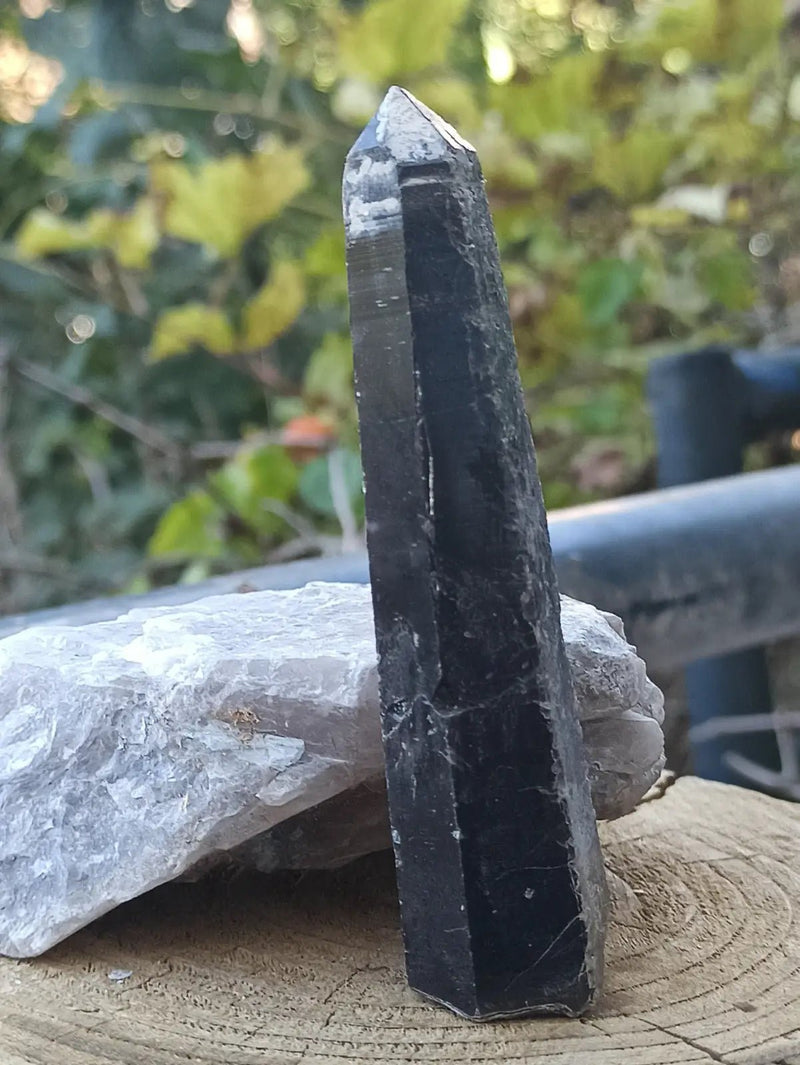 Load image into Gallery viewer, Quartz noir de Mongolie pointe brute Grade A++++ ’RARE’ Quartz noir de Mongolie
