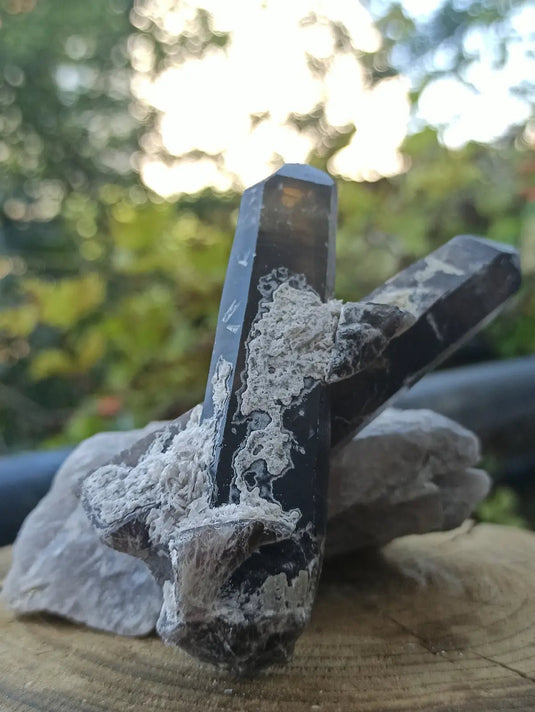 Quartz noir de Mongolie pointe brute Grade A++++ ’RARE’ Quartz noir de Mongolie