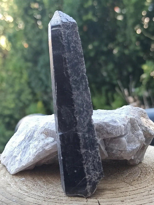 Quartz noir de Mongolie pointe brute Grade A++++ ’RARE’ Quartz noir de Mongolie