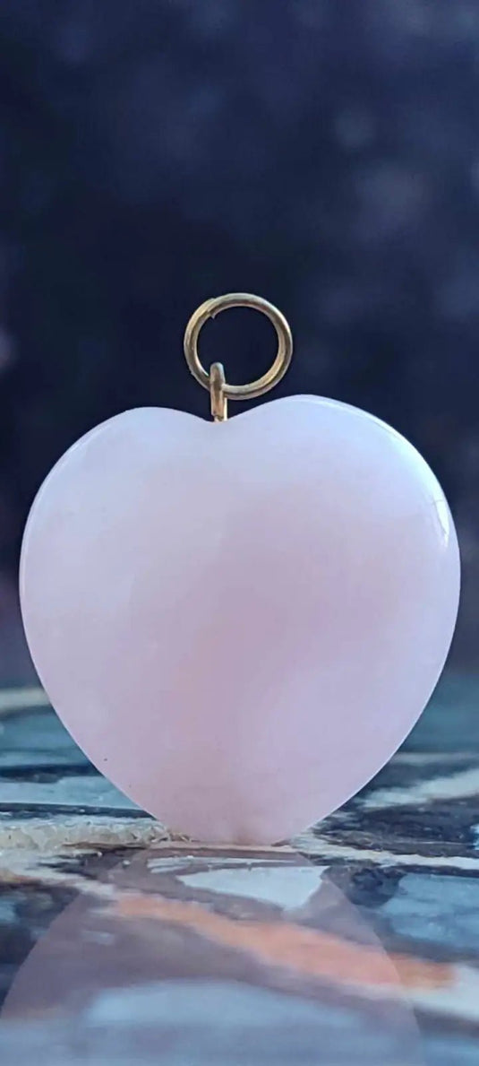 Quartz rose du Brésil pendentif coeur Grade A++++ (fourni avec cordon) Quartz rose pendentif