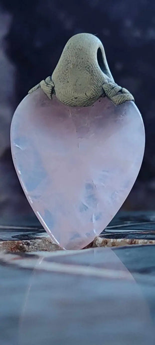 Quartz rose du Brésil pendentif fimo Grade A++++ (fourni avec cordon) Quartz rose pendentif