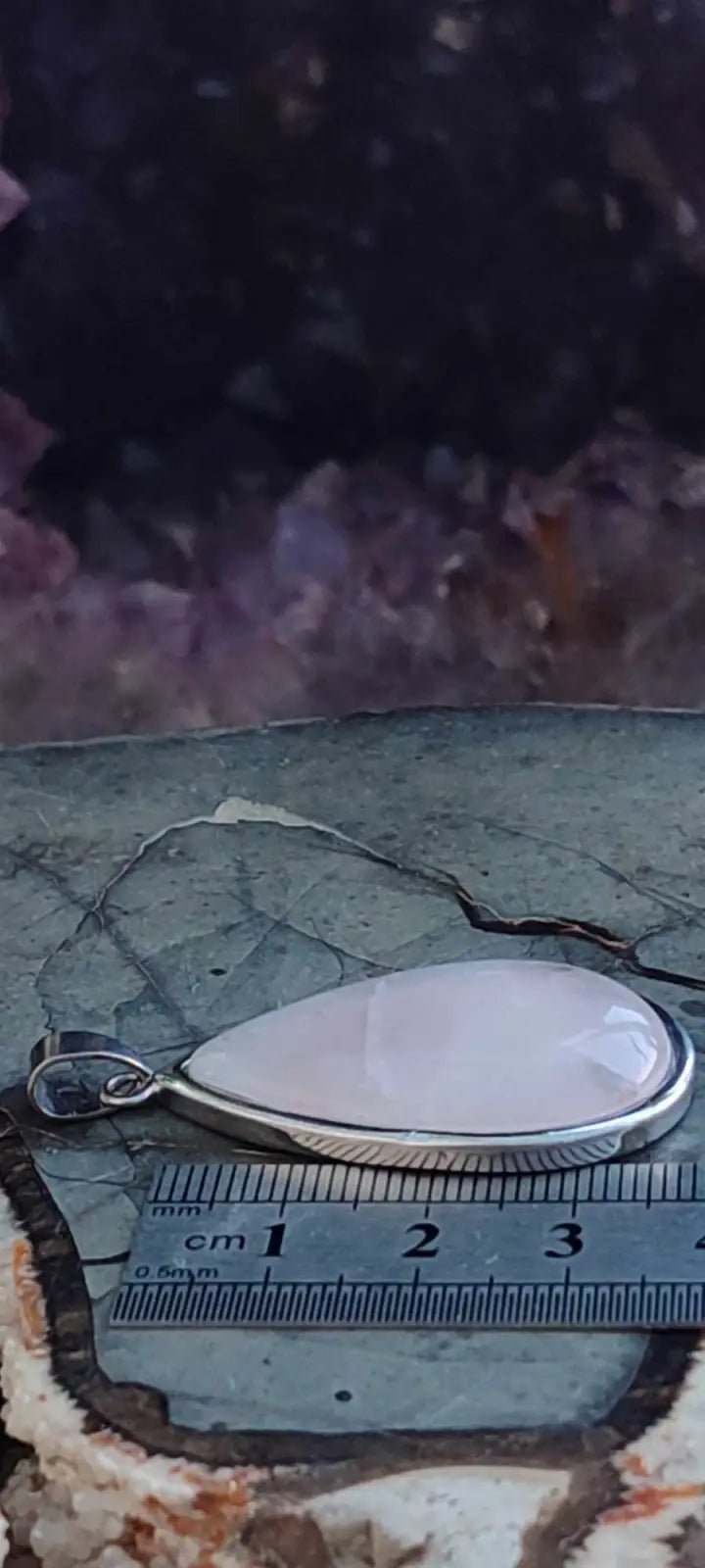 Load image into Gallery viewer, Quartz rose du Brésil pendentif monté sur argent 925 Grade A++++ Quartz rose pendentif

