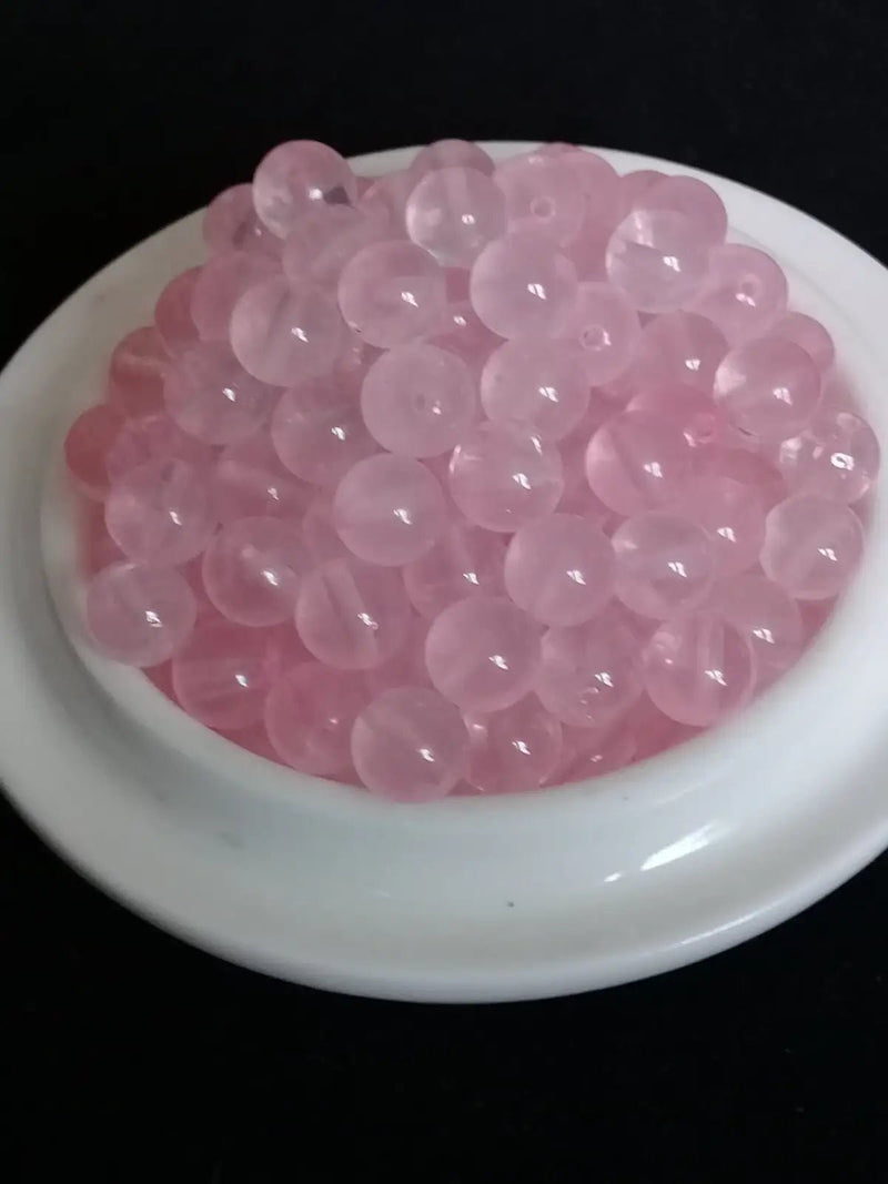 Load image into Gallery viewer, Quartz rose du Brésil perle Grade A++++ Prix perle à l’unité Diamètre 8mm Quartz rose du Brésil perles 8mm
