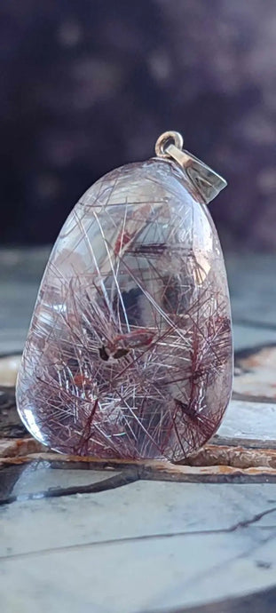 Quartz rutile du Brésil pendentif Grade A++++ Quartz rutile pendentif