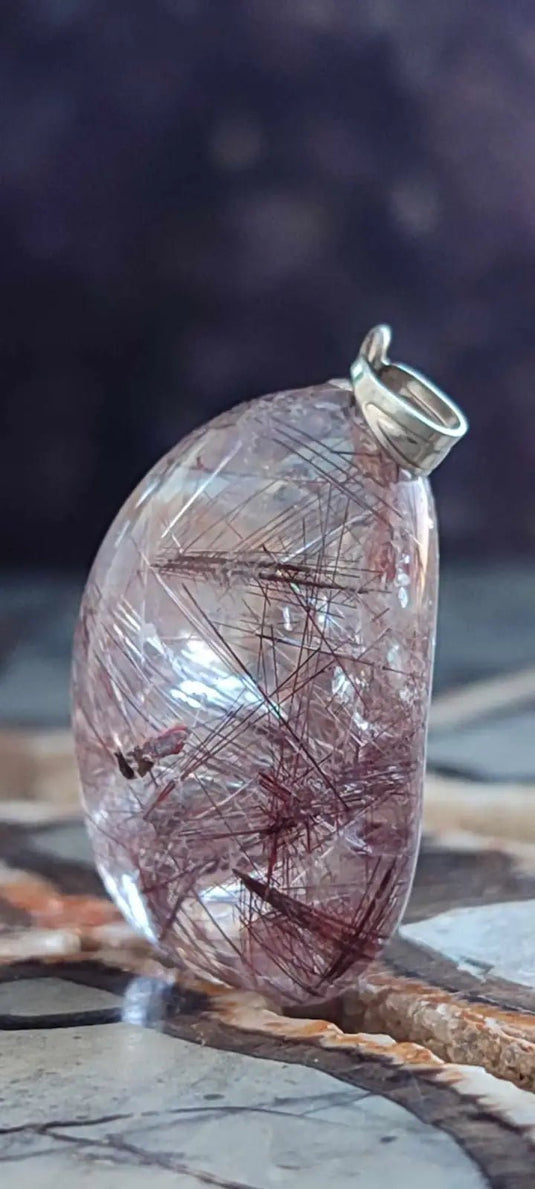 Quartz rutile du Brésil pendentif Grade A++++ Quartz rutile pendentif