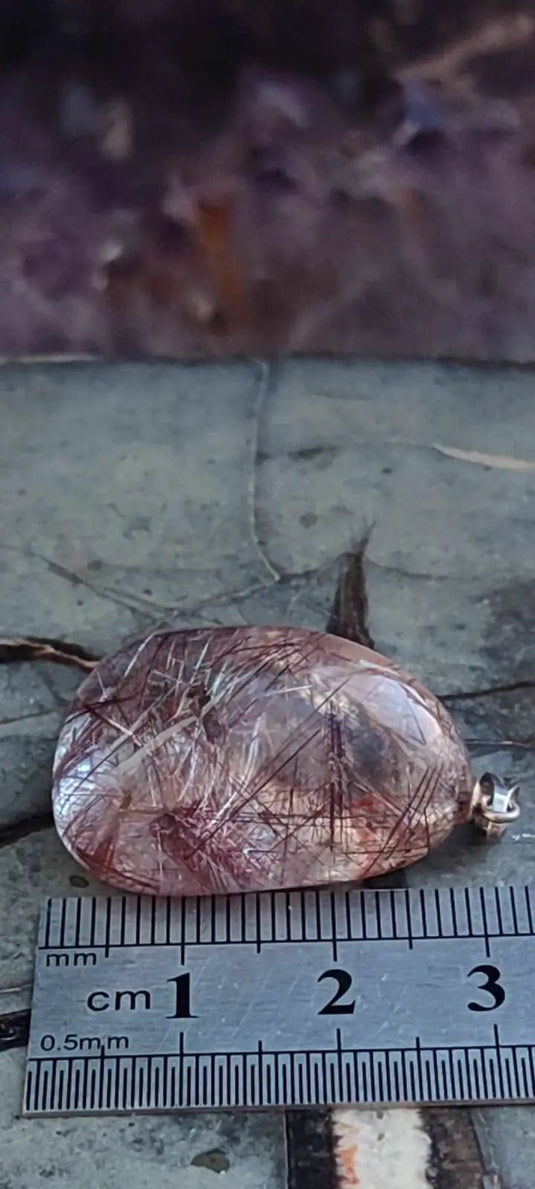 Quartz rutile du Brésil pendentif Grade A++++ Quartz rutile pendentif