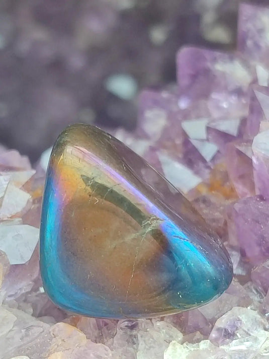 Quartz Titane Aura du Brésil - Pierre roulée - Cristal modifié - Grade Prémium Quartz Titane Aura pierre roulée