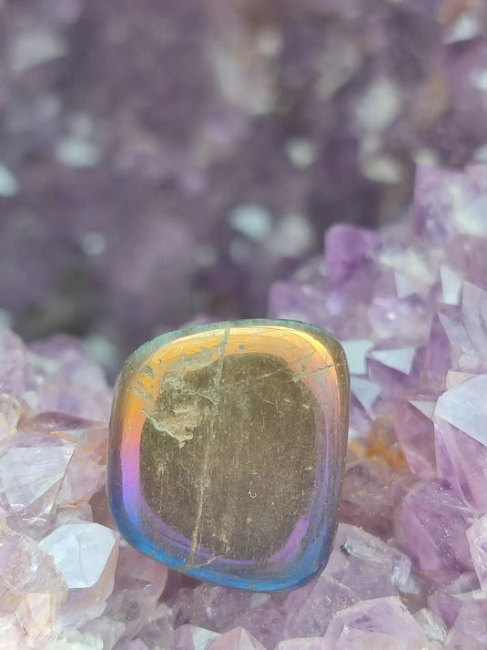 Quartz Titane Aura du Brésil - Pierre roulée - Cristal modifié - Grade Prémium Quartz Titane Aura pierre roulée