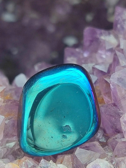 Quartz Titane Aura du Brésil - Pierre roulée - Cristal modifié - Grade Prémium Quartz Titane Aura pierre roulée