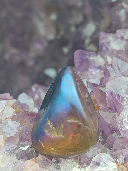 Quartz Titane Aura du Brésil - Pierre roulée - Cristal modifié - Grade Prémium Quartz Titane Aura pierre roulée