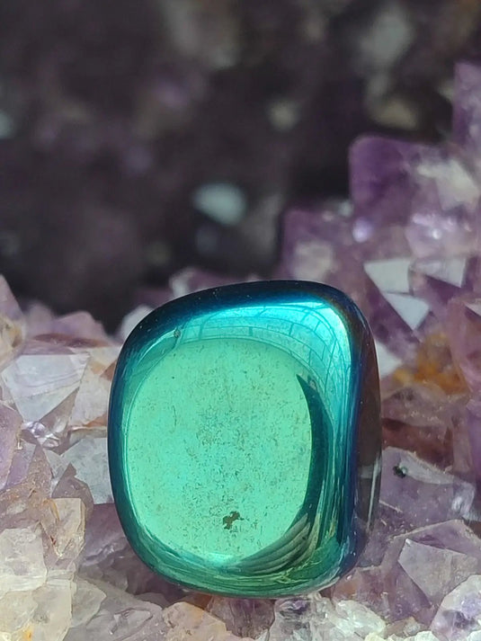 Quartz Titane Aura du Brésil - Pierre roulée - Cristal modifié - Grade Prémium Quartz Titane Aura pierre roulée