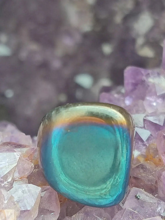 Quartz Titane Aura du Brésil - Pierre roulée - Cristal modifié - Grade Prémium Quartz Titane Aura pierre roulée