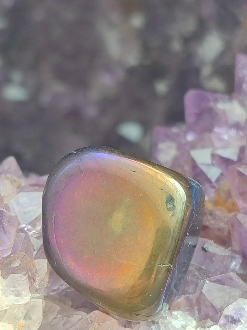 Load image into Gallery viewer, Quartz Titane Aura du Brésil - Pierre roulée - Cristal modifié - Grade Prémium Quartz Titane Aura pierre roulée
