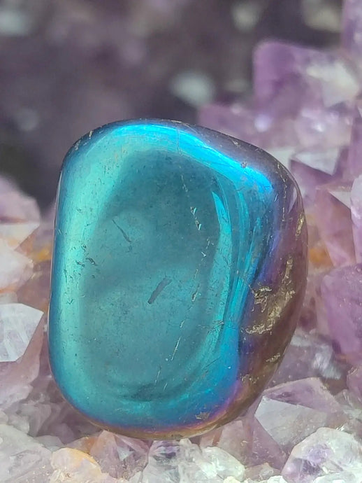 Quartz Titane Aura du Brésil - Pierre roulée - Cristal modifié - Grade Prémium Quartz Titane Aura pierre roulée