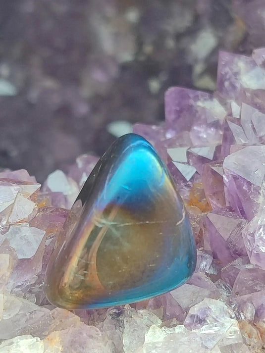 Quartz Titane Aura du Brésil - Pierre roulée - Cristal modifié - Grade Prémium Quartz Titane Aura pierre roulée