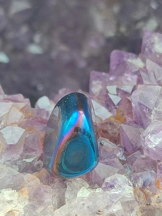 Quartz Titane Aura du Brésil - Pierre roulée - Cristal modifié - Grade Prémium Quartz Titane Aura pierre roulée