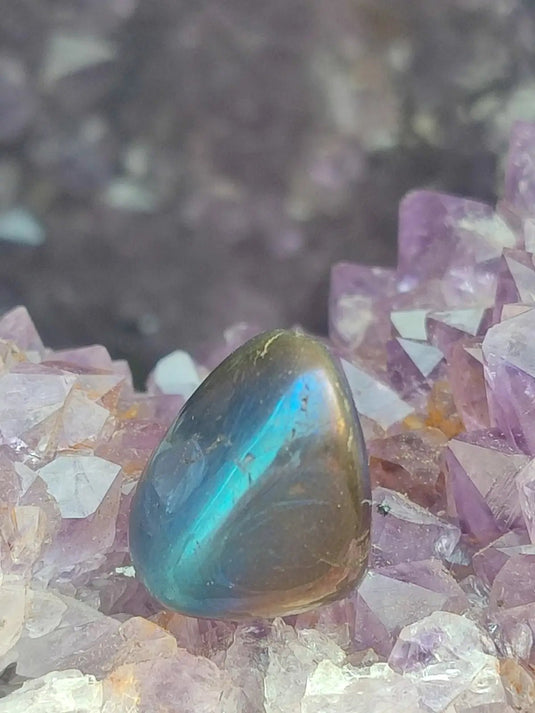 Quartz Titane Aura du Brésil - Pierre roulée - Cristal modifié - Grade Prémium Quartz Titane Aura pierre roulée