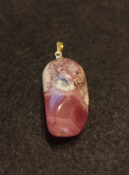 Rhodochroiste cristallisée du Pérou pendentif Grade ’Extra’ (fourni avec cordon) Rhodochrosite cristallisée du Pérou pendentif Grade ’Extra’