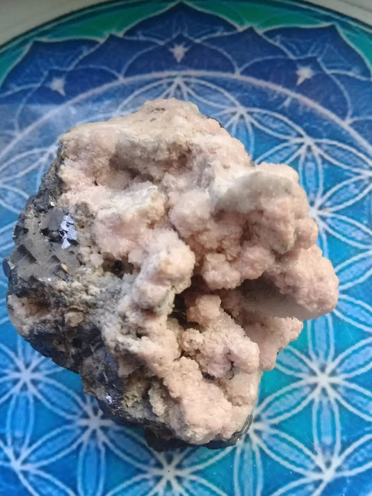 Rhodochrosite cristallisée et Galène brute Grade A ++++ pièce de Collection Rhodochrosite cristallisée Galène brute