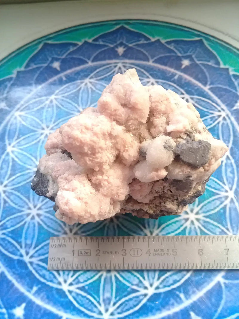 Load image into Gallery viewer, Rhodochrosite cristallisée et Galène brute Grade A ++++ pièce de Collection Rhodochrosite cristallisée Galène brute
