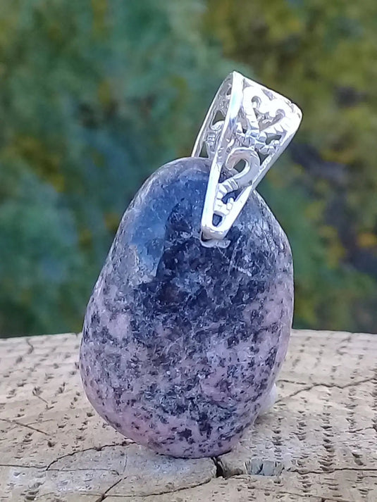 Rhodonite d’Argentine pendentif bélière Argt 925 Grade A ++++ (fourni avec cordon) Rhodonite pendentif bélière Argent 925