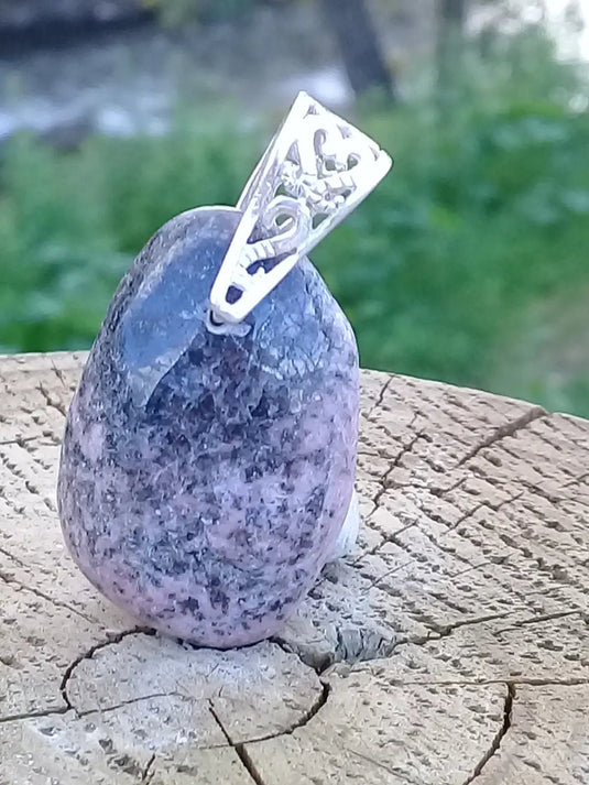 Rhodonite d’Argentine pendentif bélière Argt 925 Grade A ++++ (fourni avec cordon) Rhodonite pendentif bélière Argent 925
