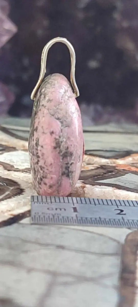 Rhodonite d’Argentine pendentif bélière Argt 925 Grade A ++++ (fourni avec cordon) Rhodonite pendentif bélière Argent 925
