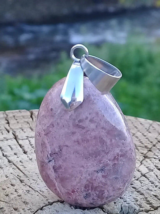 Rhodonite d’Argentine pendentif Grade A ++++ (fourni avec cordon) Rhodonite pendentif