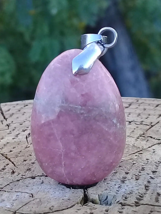 Rhodonite d’Argentine pendentif Grade A ++++ (fourni avec cordon) Rhodonite pendentif