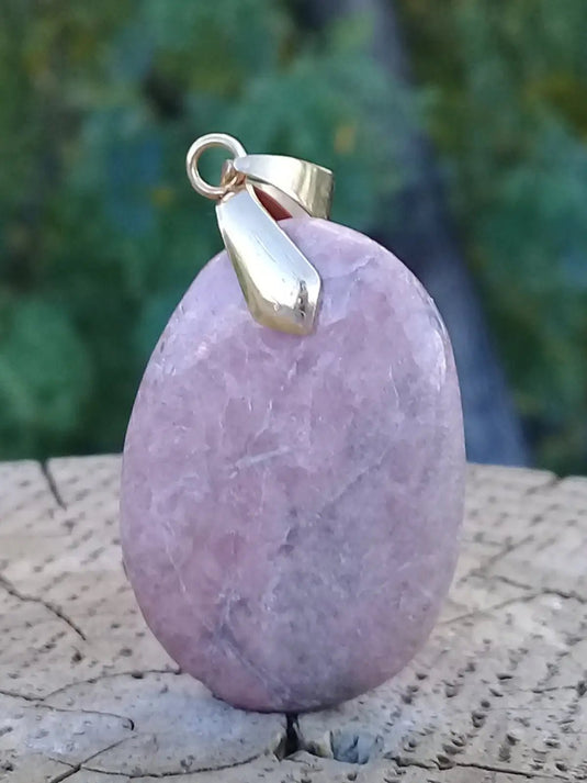 Rhodonite d’Argentine pendentif Grade A ++++ (fourni avec cordon) Rhodonite pendentif