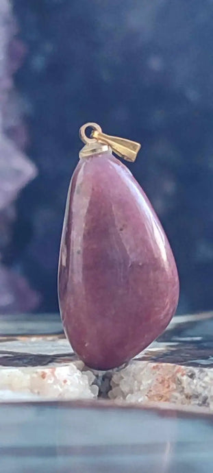 Rhodonite du Pérou pendentif Grade A++++ (fourni avec cordon) Rhodonite pendentif