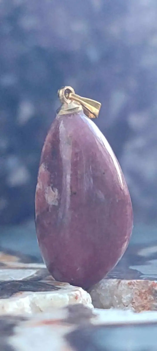 Rhodonite du Pérou pendentif Grade A++++ (fourni avec cordon) Rhodonite pendentif