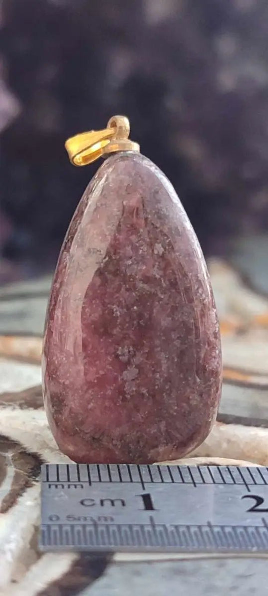 Rhodonite du Pérou pendentif Grade A++++ (fourni avec cordon) Rhodonite du Pérou pendentif
