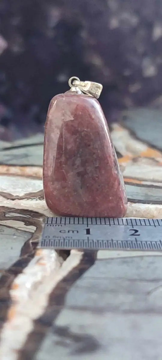 Rhodonite du Pérou pendentif Grade A++++ monté argt925 (fourni avec cordon) Rhodonite du Pérou pendentif