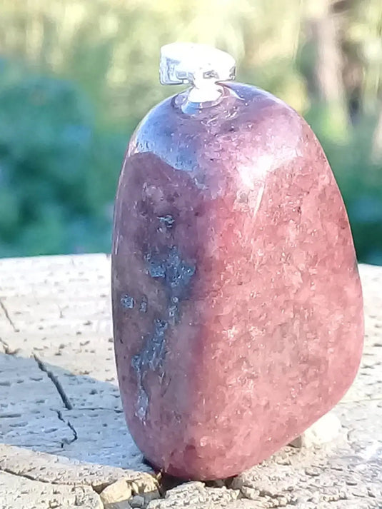 Rhodonite du Pérou pendentif Grade A++++ monté argt925 (fourni avec cordon) Rhodonite du Pérou pendentif