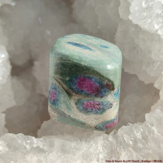 Rubis Fuchsite Cyanite bleue d’Inde - Pierre Roulée N1 - Vue 2
