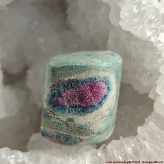 Rubis Fuchsite Cyanite bleue d’Inde - Pierre Roulée N1 - Vue 1
