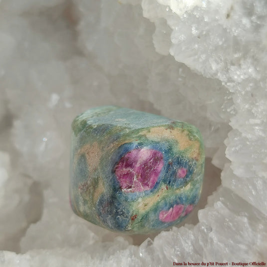 Rubis Fuchsite Cyanite bleue d’Inde - Pierre Roulée N2 - Vue 2