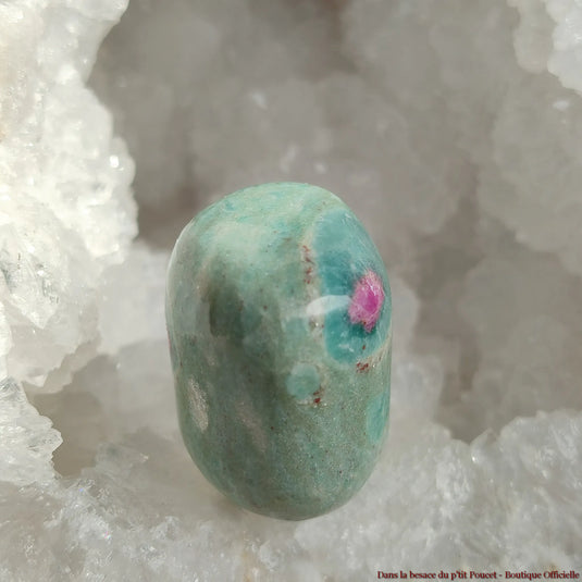Rubis Fuchsite Cyanite bleue d’Inde - Pierre Roulée N2 - Vue 2
