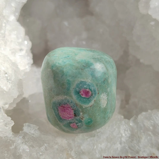 Rubis Fuchsite Cyanite bleue d’Inde - Pierre Roulée N2 - Vue 1