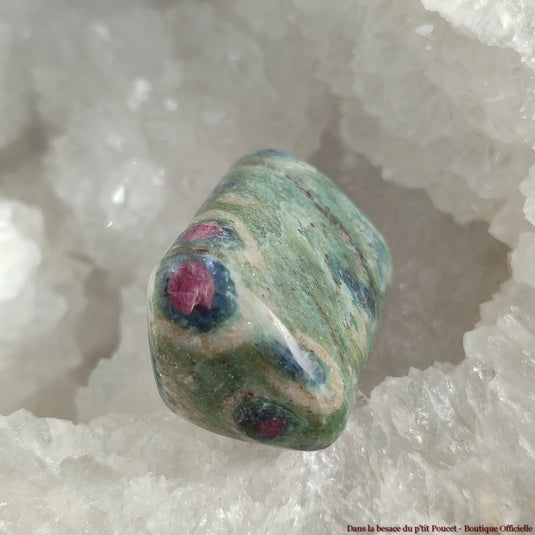 Rubis Fuchsite Cyanite bleue d’Inde - Pierre Roulée N4 - Vue 2